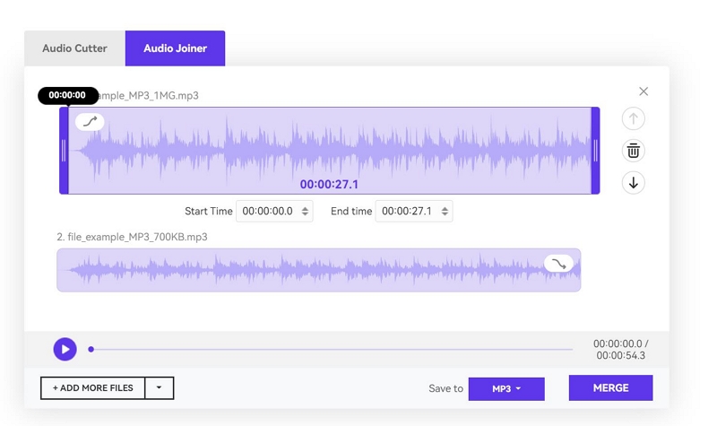 media.io ステップ 2 | オーディオ ジョイナー オンライン