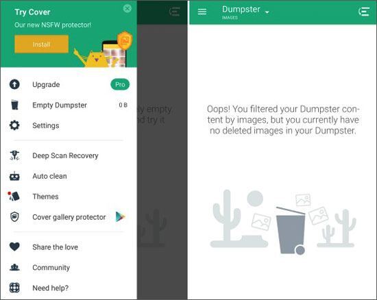 Dumpster を使用 | Android のごみ箱の回復