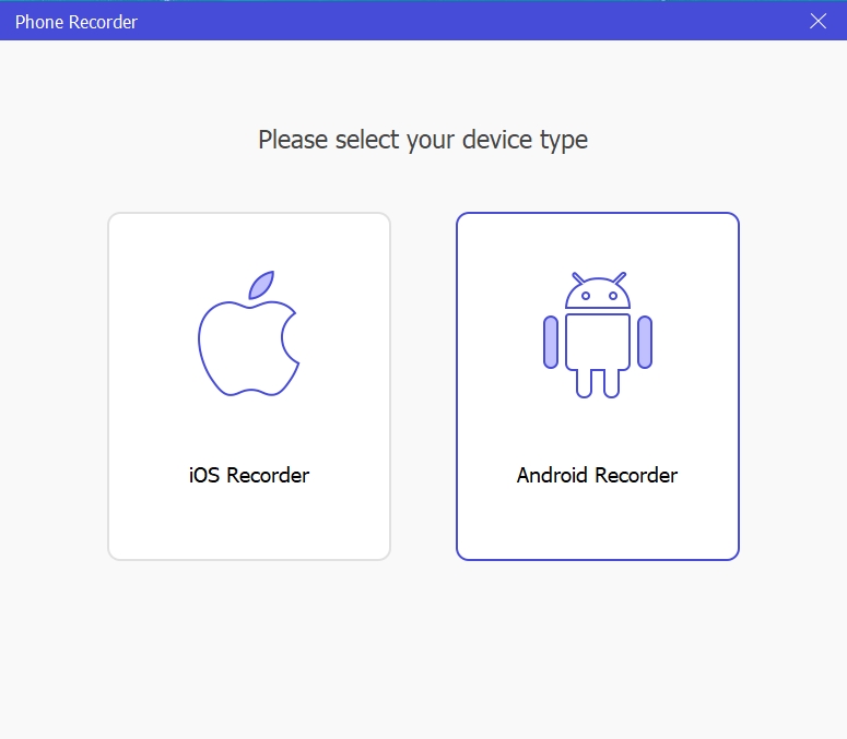 Androidレコーダーを選択