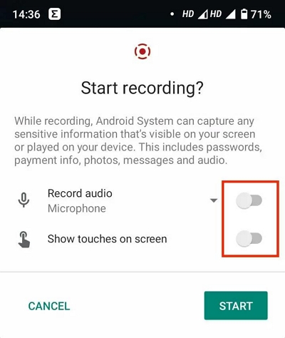 Android 内蔵スクリーン レコーダーの使用手順 2 | YouTube 動画を録画する方法