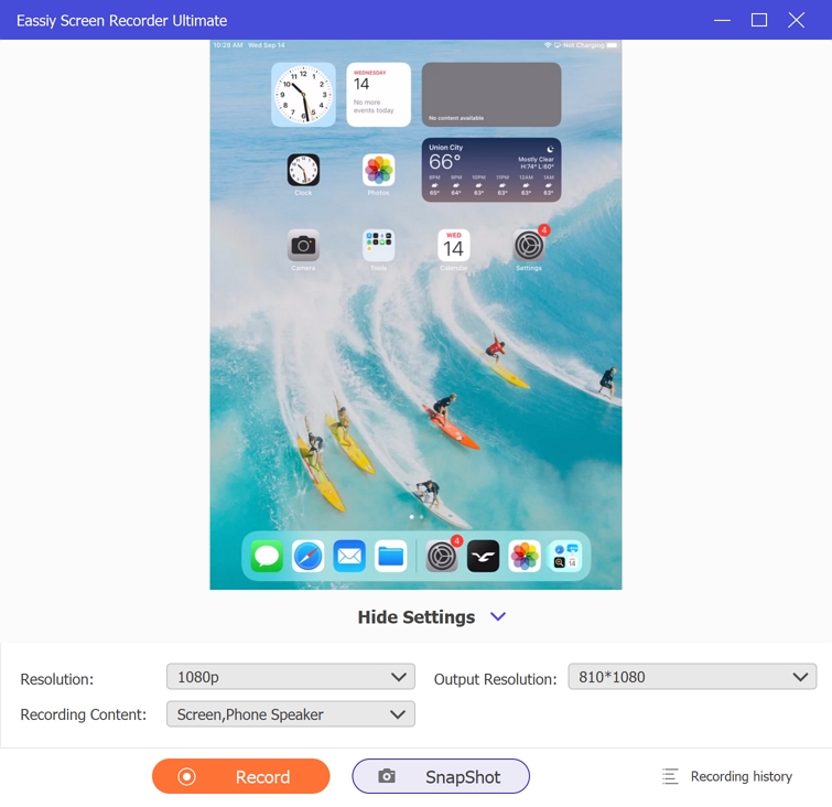 簡単なスクリーンレコーダーの究極のステップ5 | iPhoneでスクリーンレコードを設定する方法