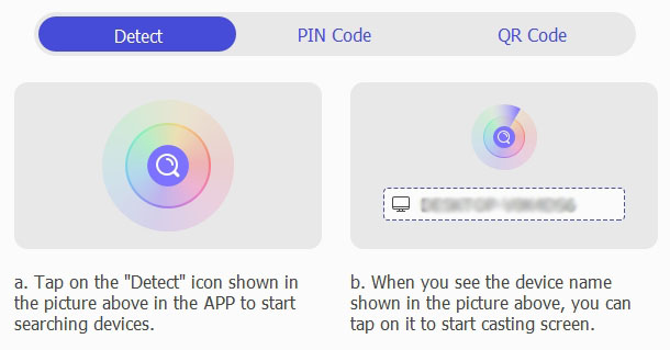 Android画面をキャストするために検出する
