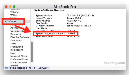 システム整合性保護の状態を確認する | Mac でシステム整合性保護をオフにする