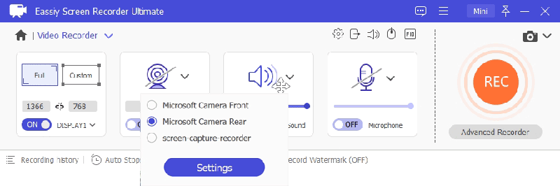 オープンカメラ | Facecam によるスクリーンレコーダー