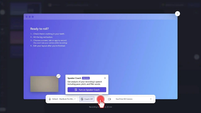 部分的な画面を録画 | Clipchamp スクリーン レコーダー