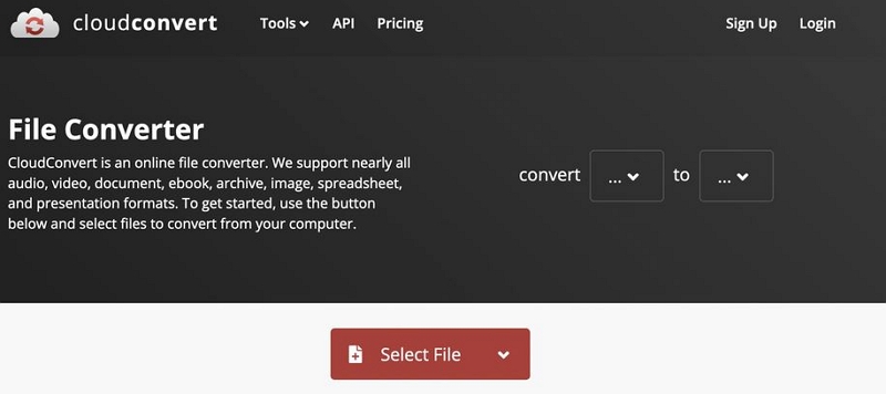 CloudConvert のステップ 2 | Facebook 用にビデオを圧縮する