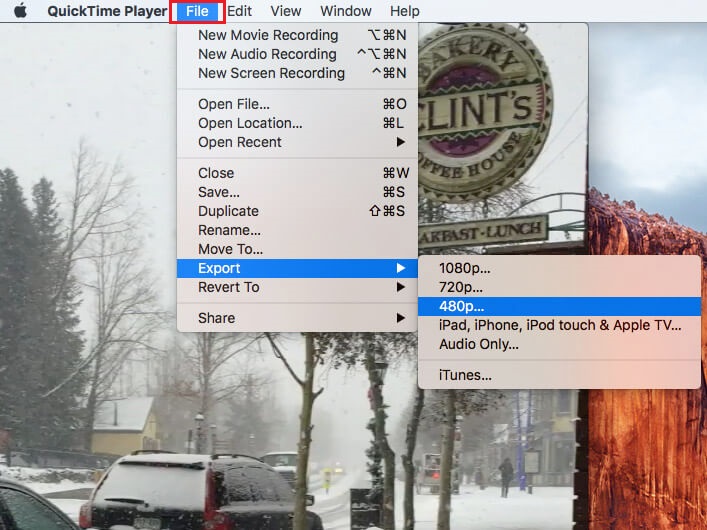 Quicktime 経由 ステップ 2 | 品質を落とさずにビデオを圧縮する