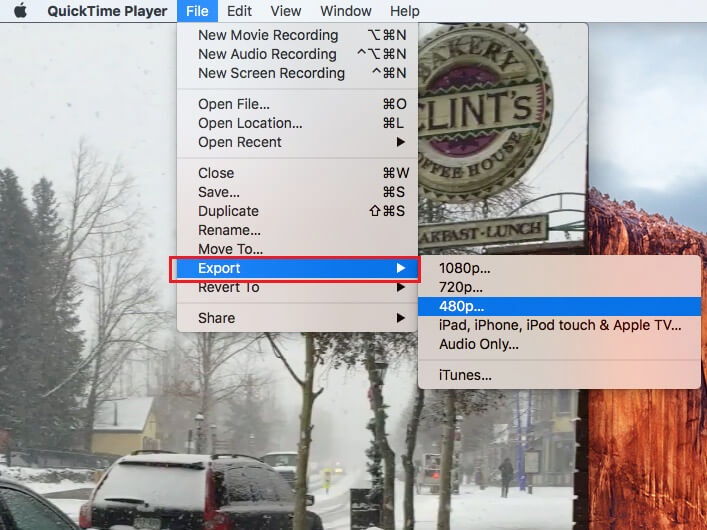 Quicktime 経由 ステップ 3 | 品質を落とさずにビデオを圧縮する