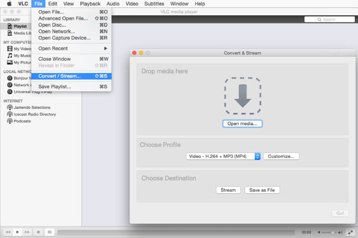 VLC で | ビデオを圧縮する QuickTime