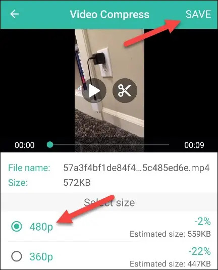 AndroidでWhatsApp用にビデオを圧縮する手順5 | Androidでビデオを圧縮する方法