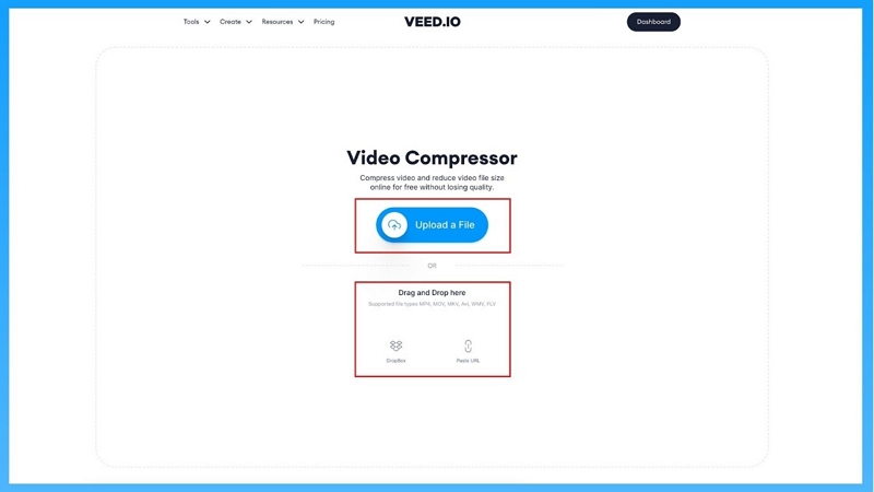 Veed.io 経由 ステップ 1 | Google ドライブでビデオを圧縮