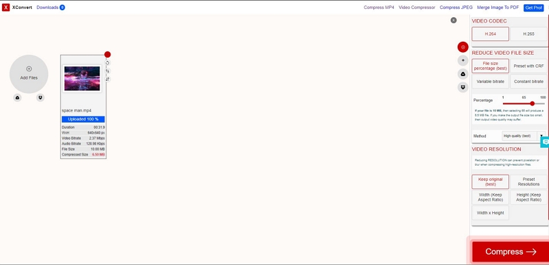 XConvert の使用 | Google ドライブでビデオを圧縮