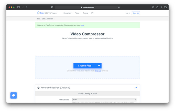 FreeConvert による | Mac でビデオを圧縮