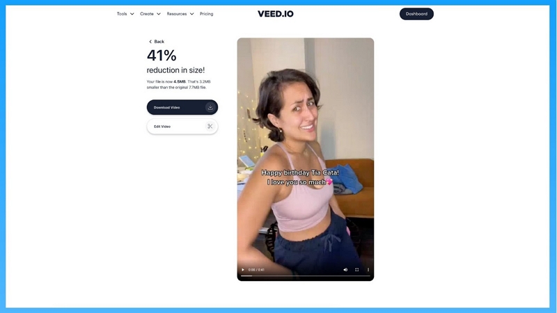 Veed.io を使用する手順 4 | ウェブサイトの背景用にビデオを圧縮する