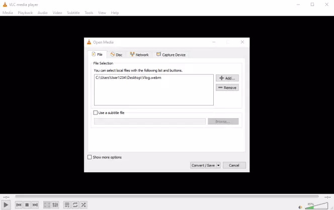 VLC メディア プレーヤーでステップ 4 | webm から mp4 へ