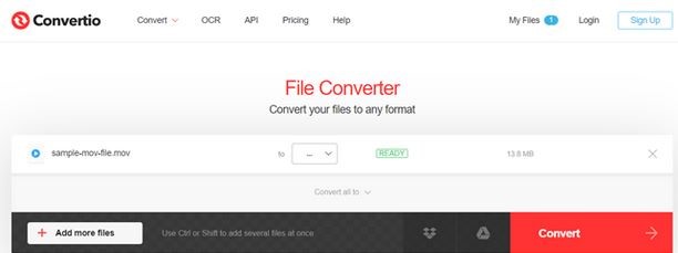 Convertio | flv から mp4 へ