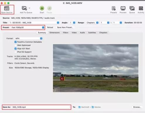 HandBrake を使用 | Mac で MOV を MP4 に変換 