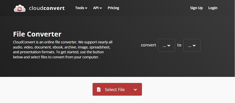 CloudConvert のステップ 1 | Mac で MOV を MP4 に変換する 