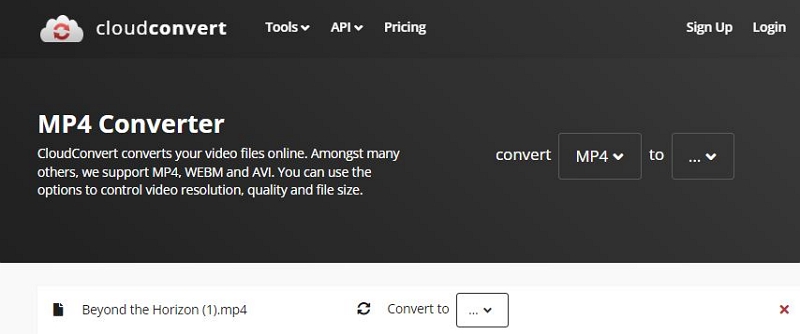 CloudConvert でステップ 1 | mp4 を mov に変換する