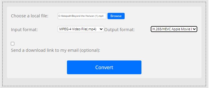 ConvertFiles の使用手順 1 | mp4 を mov に変換する