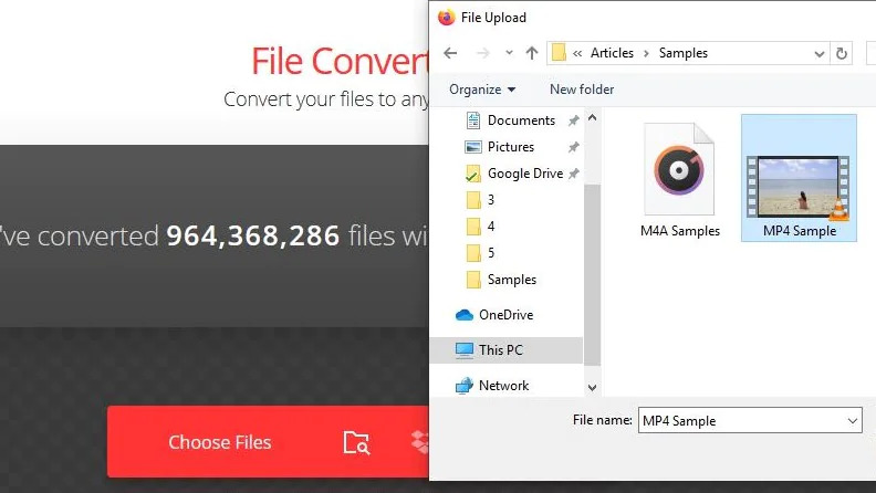Convertio ステップ 1 | mp4 から mp3