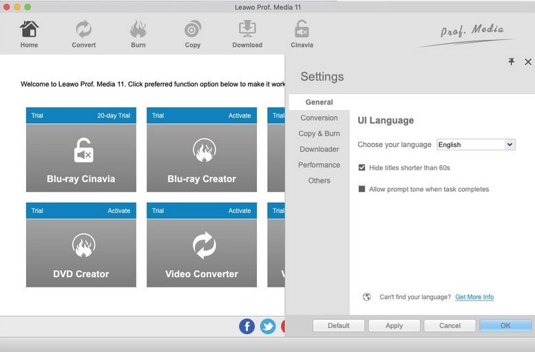 Leawo Video Converter Ultimate | mxf から mp4 へのコンバーター