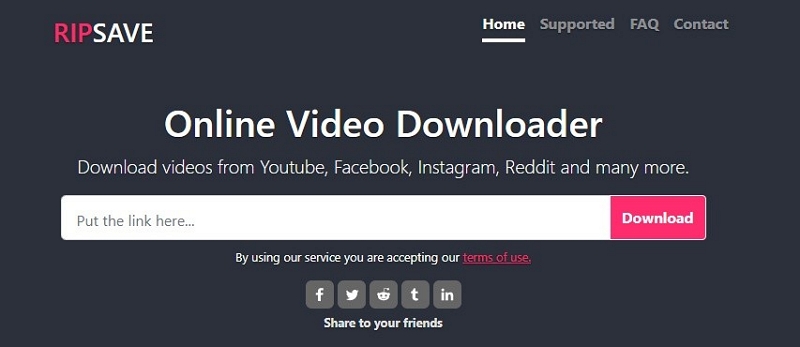 RipSave のステップ 1 | vimeo から mp4 へ
