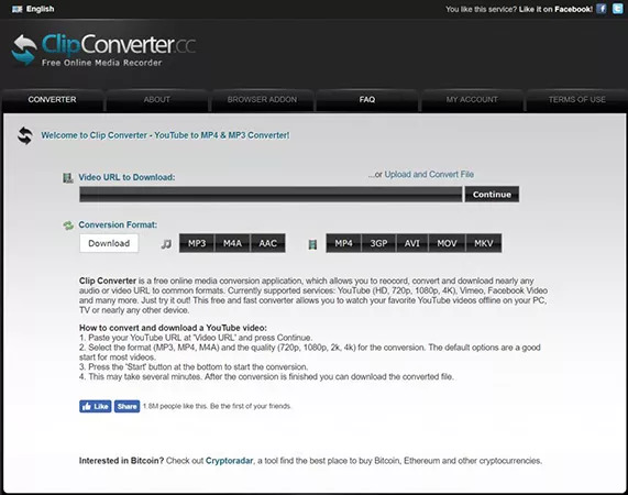 ClipConverter の使用 | PC で YouTube 動画を MP4 に変換する