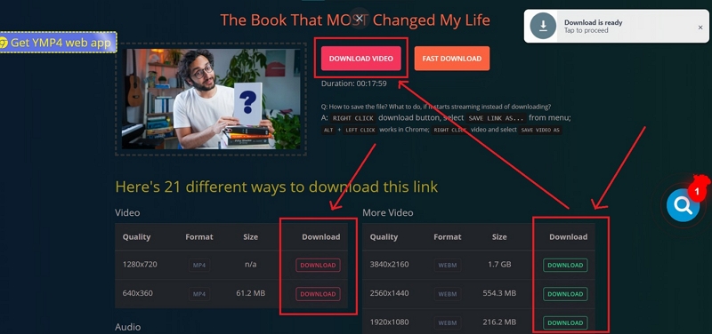 Ymp4 のステップ 3 | PC で YouTube ビデオを MP4 に変換する
