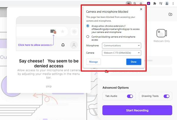 Wondershare DemoAir ステップ 3 | Chromebook で画面を録画する方法