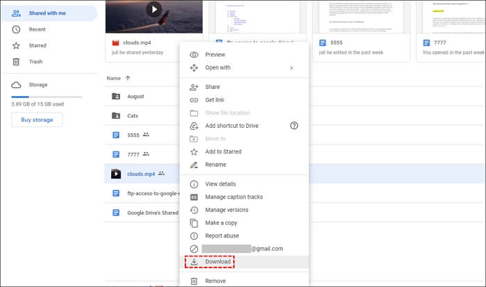 Google ドライブで動画をダウンロード | Android で削除された動画を復元
