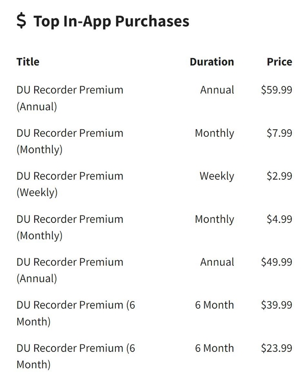価格設定 | du recorder