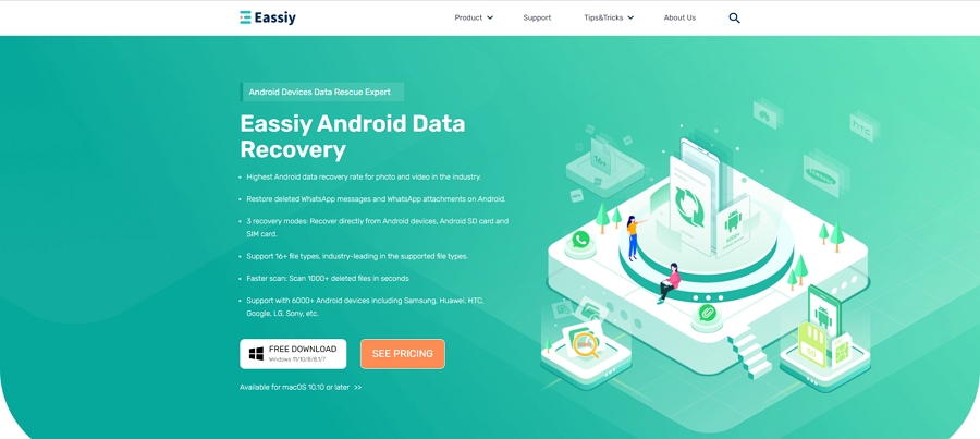 簡単なAndroidデータ復旧ステップ1 | 削除されたWhatsAppビデオをAndroidから復元