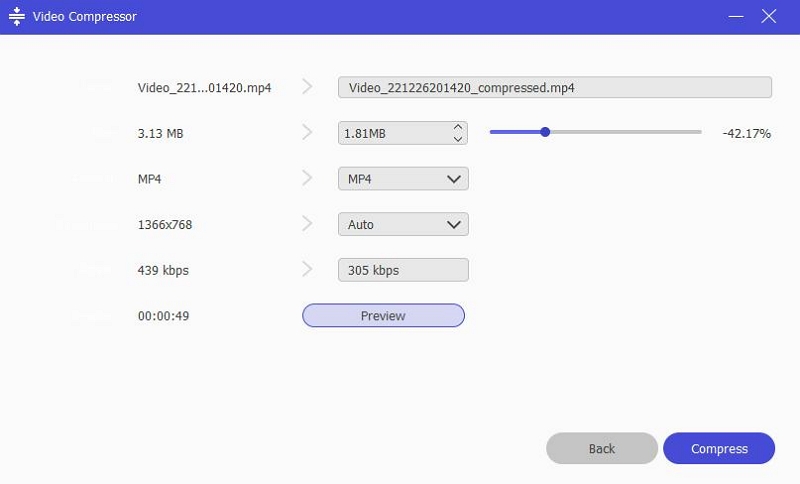 簡単なビデオ圧縮手順 3 | macOS の画面録画ビットレートを設定する