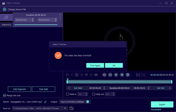 Eassiy Audio Editor ステップ 3 | 着信音用ソングカッター