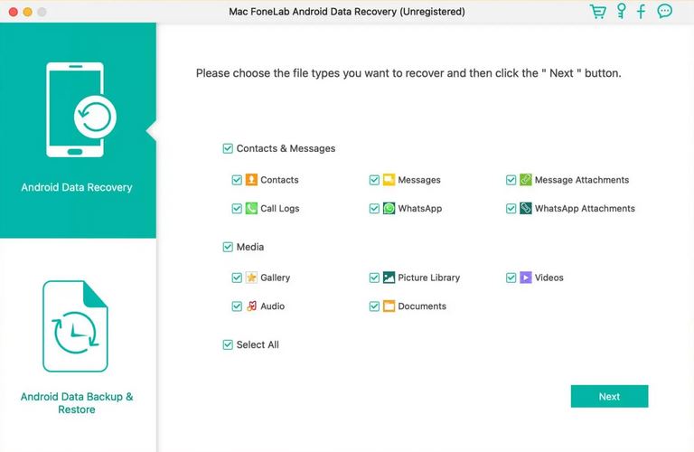 FoneLab Android データ復旧 | Android 用 SIM カード データ復旧