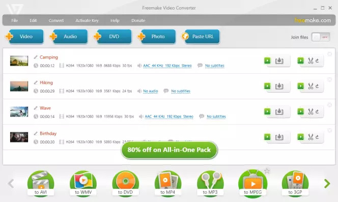 Freemake Video Converter | gif を mp4 に変換
