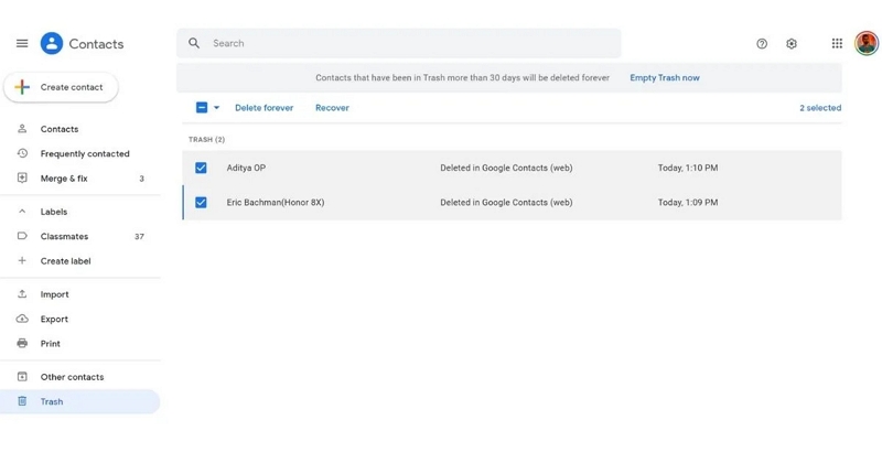 ルート権限なしでGmailまたはGoogleアカウントを使用して手順3 | 削除された連絡先をAndroidから復元する