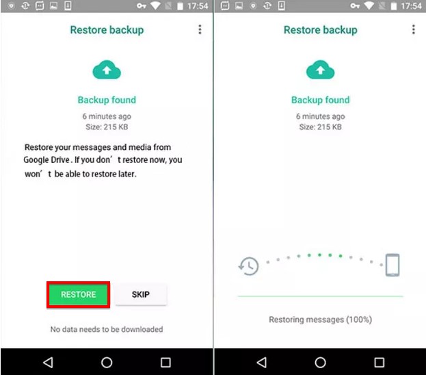Google ドライブを使用 | 削除された WhatsApp ビデオを Android から復元