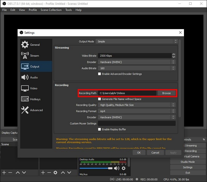 ビデオ録画手順 8 | PC 用 OBS スクリーン レコーダー