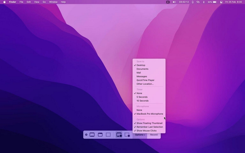 スクリーンショット ツールバーの使用手順 1 | Mac で画面を記録する方法