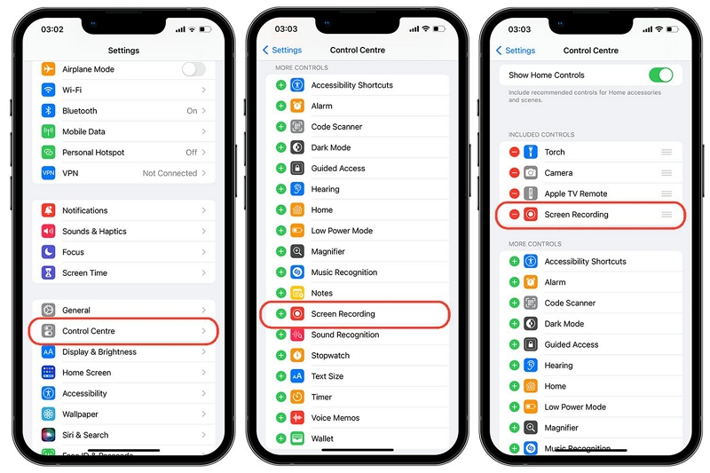Apple の公式方法ステップ 1 | iPhone で画面録画を設定する方法