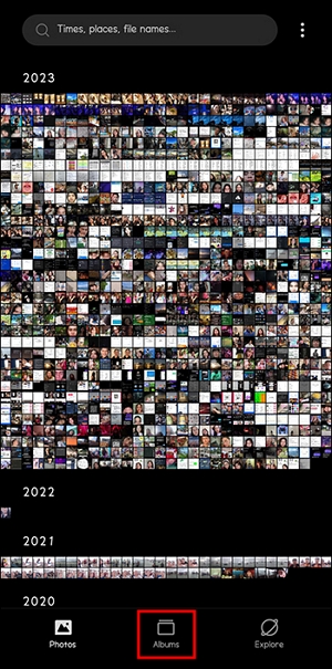 アルバムをタップ | 削除された動画を復元する Android