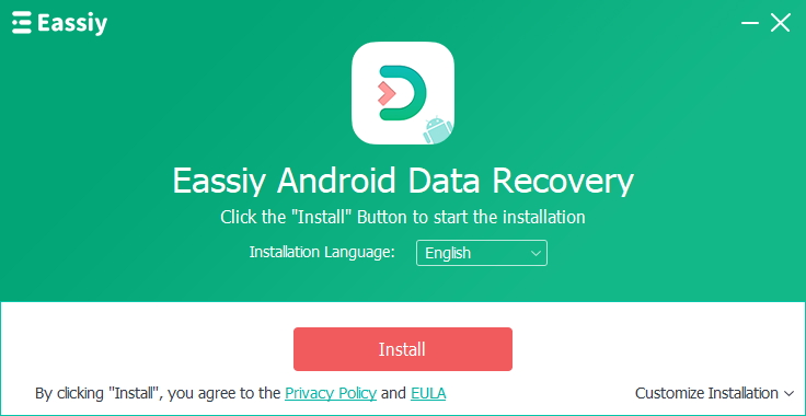 eassiy android data recoveryをインストールするには言語を選択してください