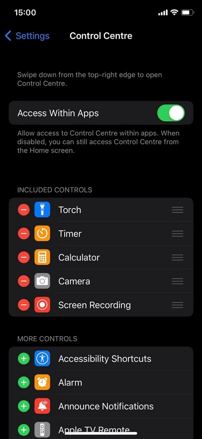 内蔵スクリーンレコーダーステップ1 | iPhoneでライブストリームを録画する方法