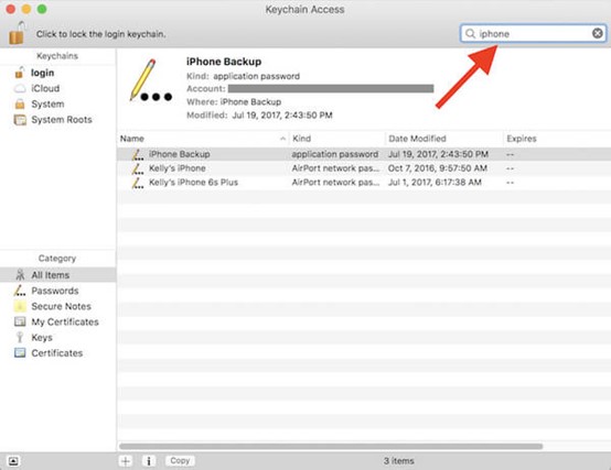 キーチェーンアクセスアプリケーションMacを使用する手順3