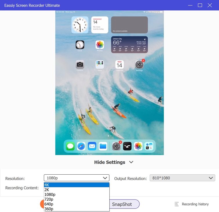 簡単なスクリーンレコーダーの究極のステップ4 | iPhoneでスクリーンレコードを設定する方法