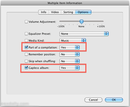 iTunesでWAVファイルを結合する