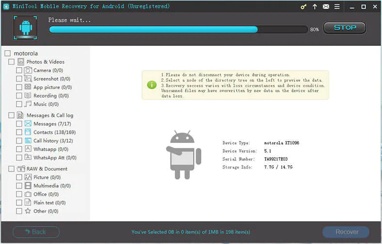 インターフェース | Android 用 MiniTool Mobile Recovery