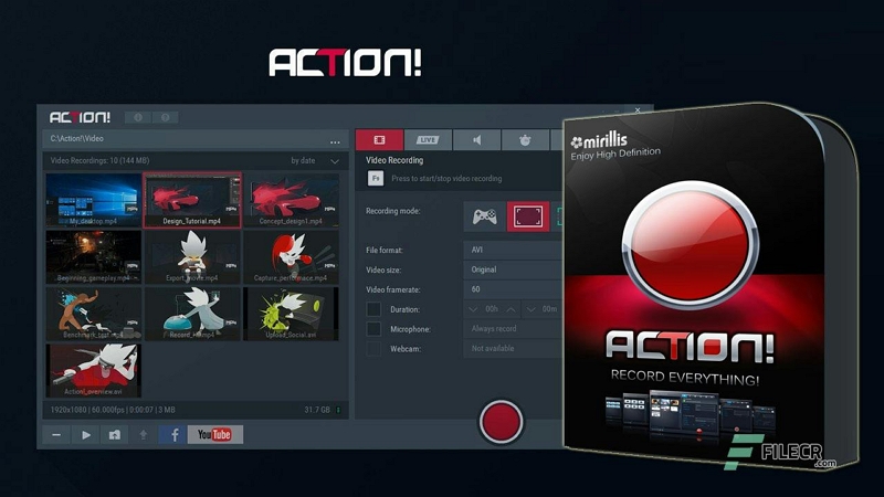 Mirillis Action | PC用ゲーム画面レコーダー